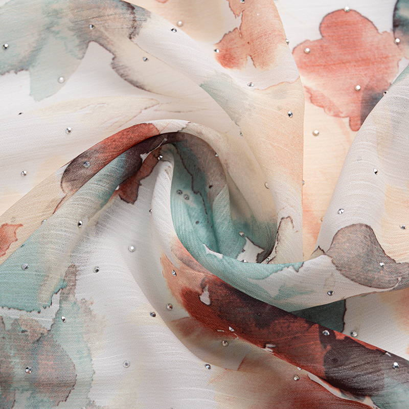 Chiffon, satin, imiteret silke hjemmetekstiler/pyjamasstoffer